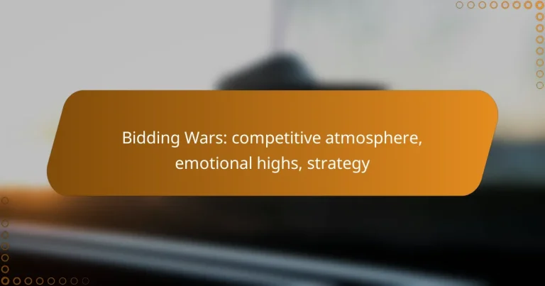 Bidding Wars: competitive atmosphere, emotional highs, strategy