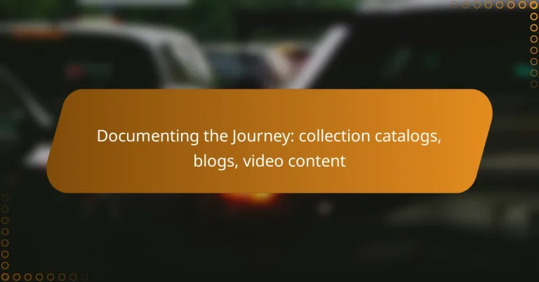 Documenting the Journey: collection catalogs, blogs, video content