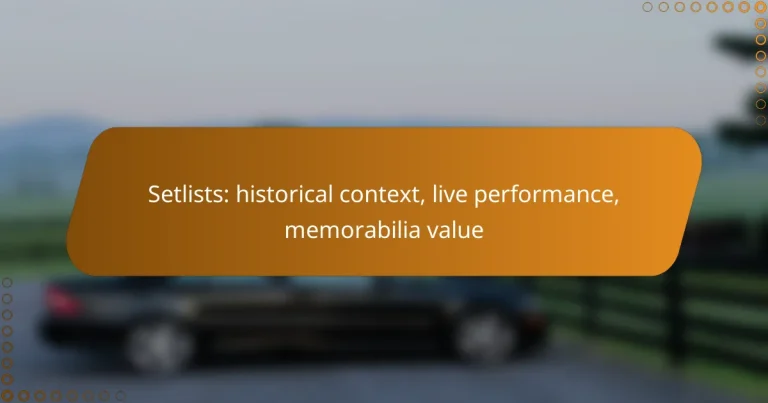 Setlists: historical context, live performance, memorabilia value