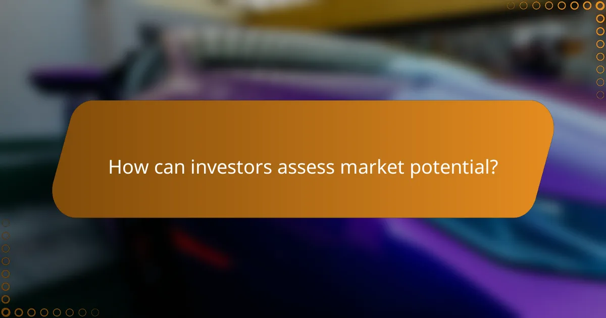How can investors assess market potential?
