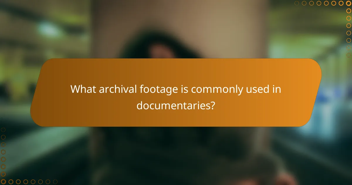 What archival footage is commonly used in documentaries?
