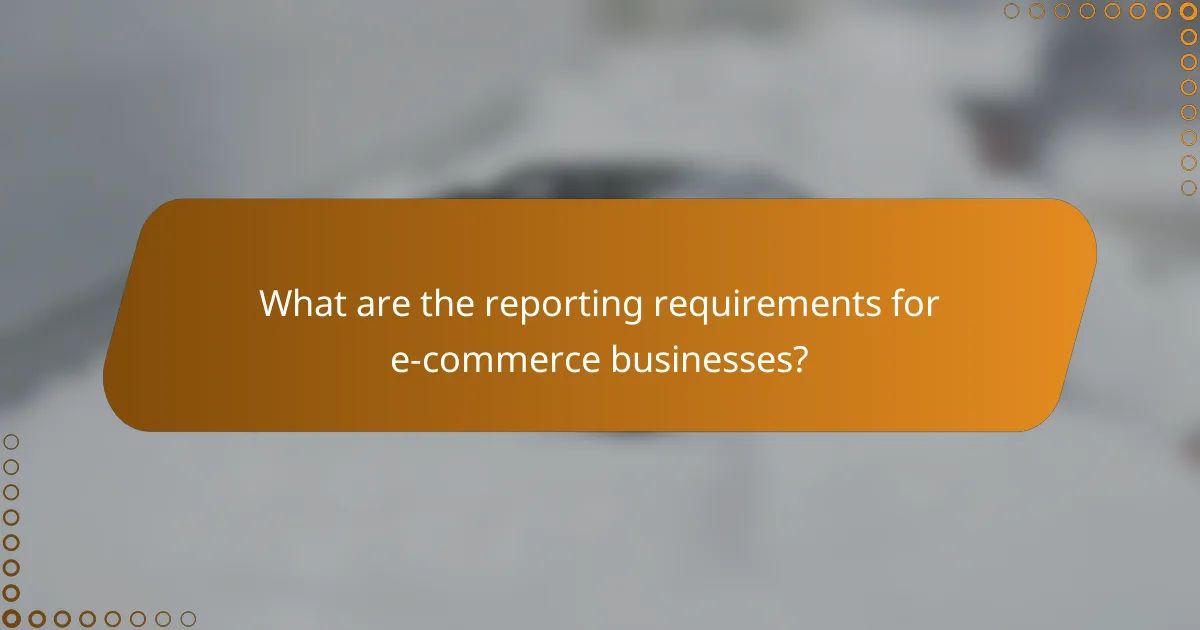 What are the reporting requirements for e-commerce businesses?