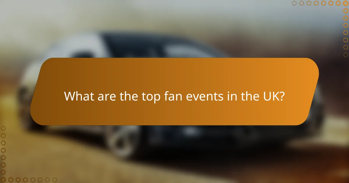 What are the top fan events in the UK?