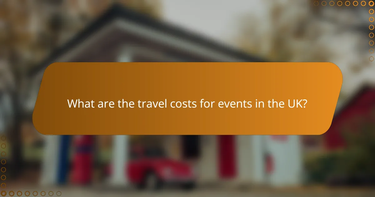 What are the travel costs for events in the UK?