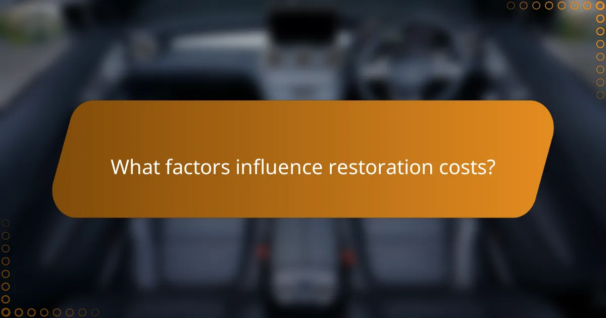 What factors influence restoration costs?